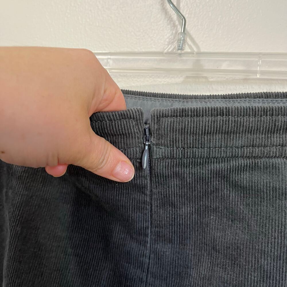 J.Crew Toast Grey Corduroy Button Front Mini Skirt Size 10‎ Pockets Essential - Picture 5 of 10